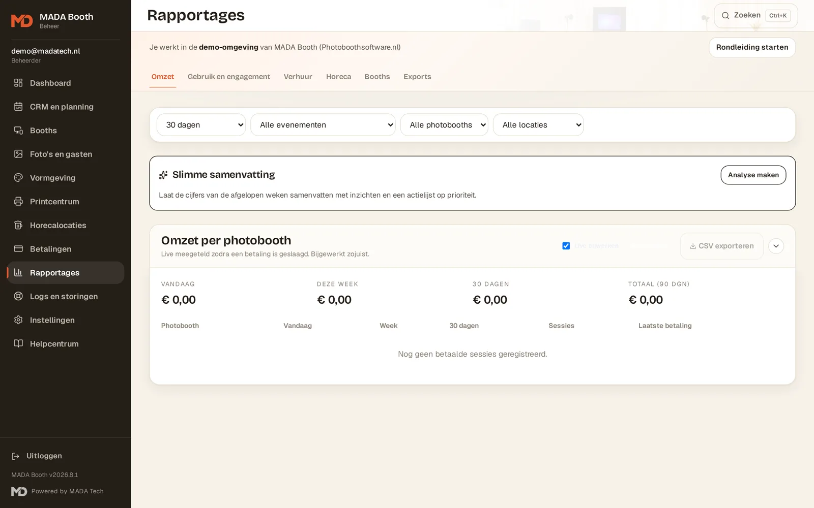 Reports with revenue and shares by channel