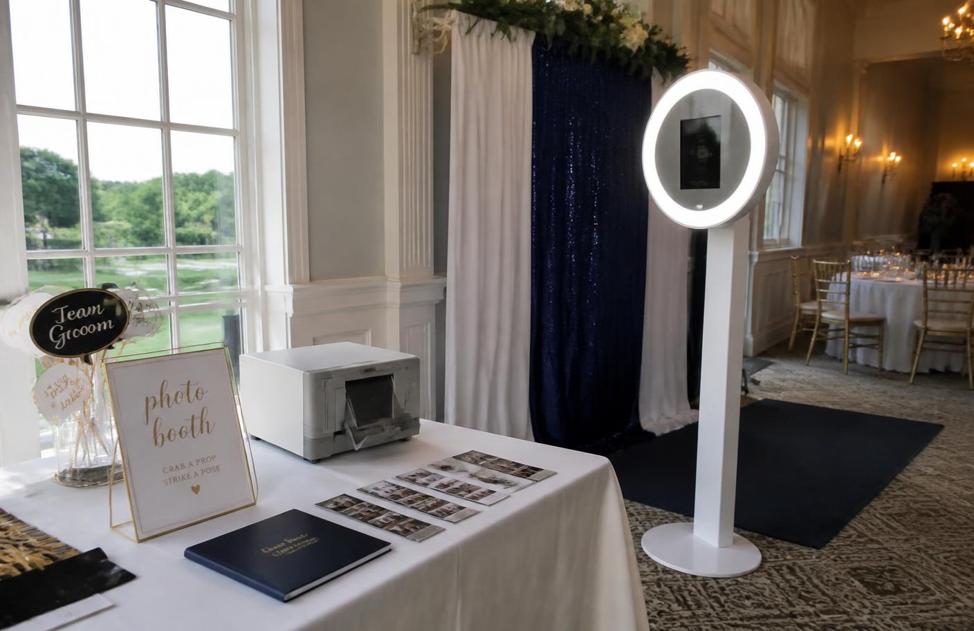 Photo booth at an event with guests celebrating